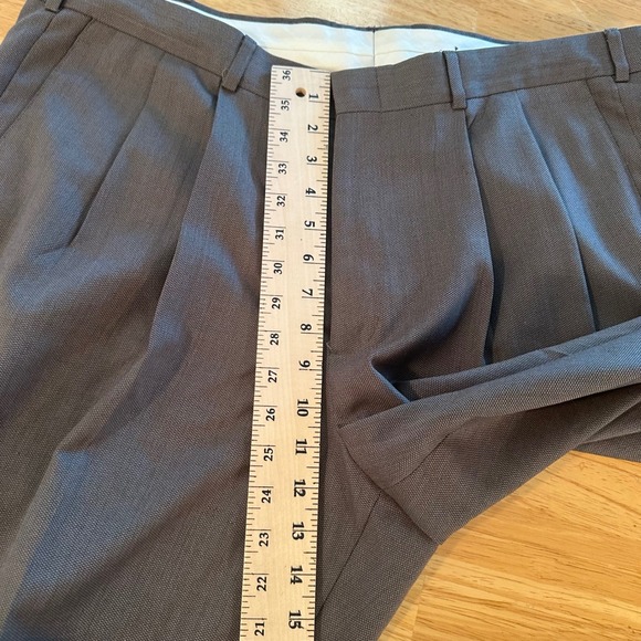 Slates by Dockers Mens 40x32 Pleated Wool Blend Dress Pants grey Casual Office - Picture 7 of 11
